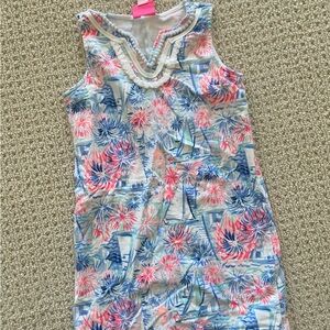 Lilly Pulitzer Pink and Blue fireworks Kids Casual Dress